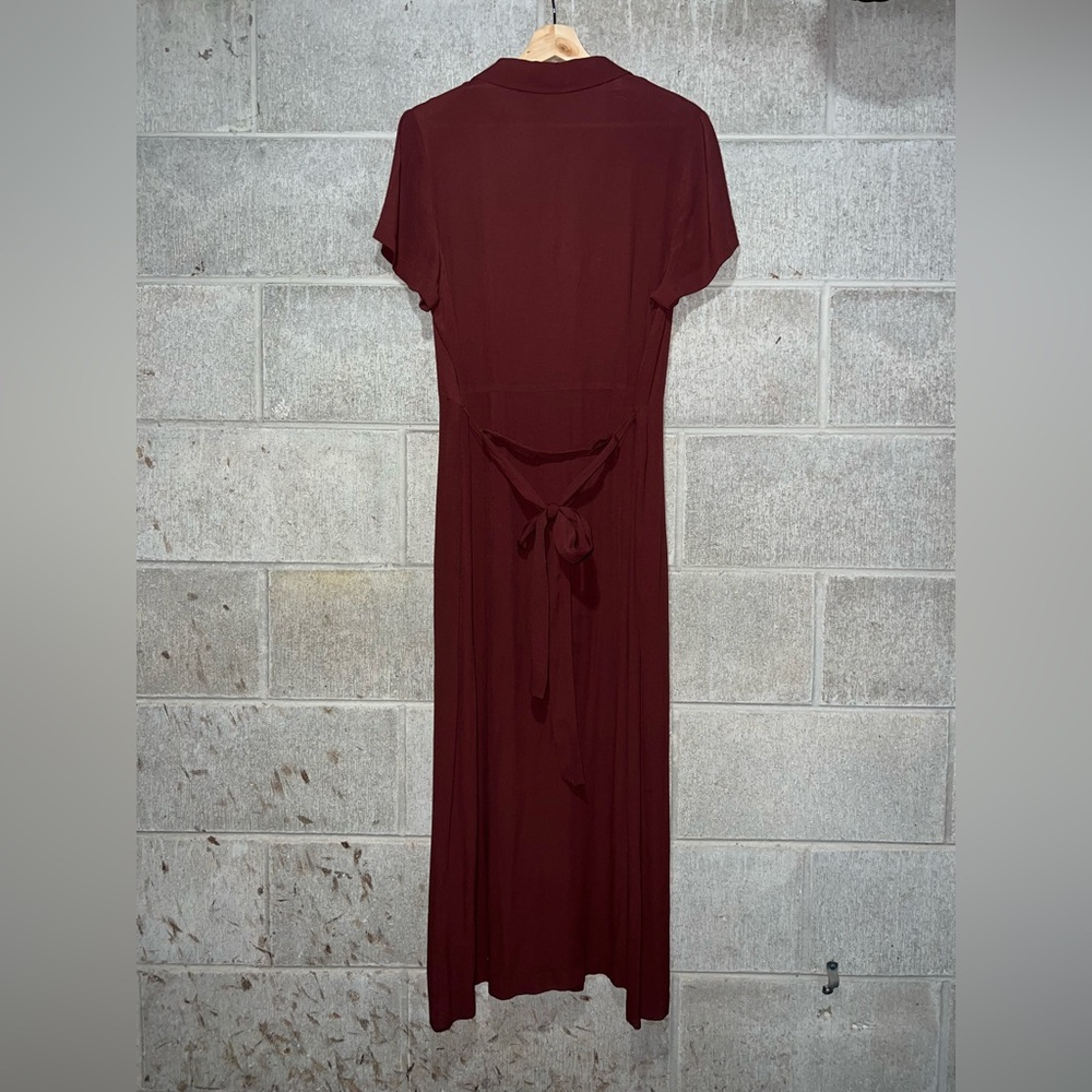 Wilfred Aritzia Sonore button-up Japanese crepe collared shirt midi dress - Picture 7 of 7